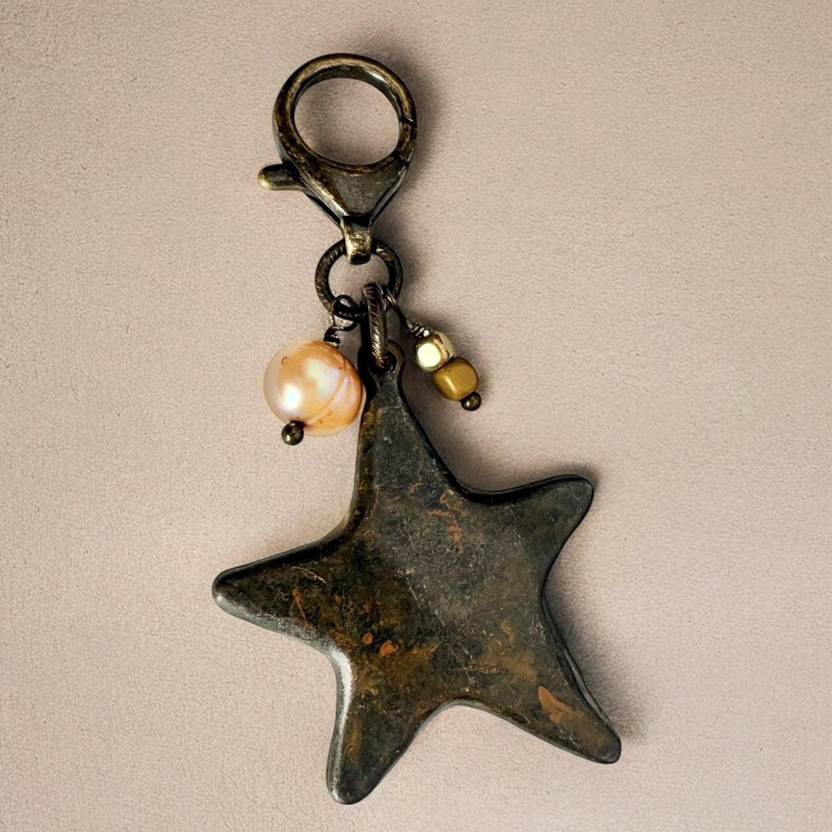 Retro Star Purse Charm Pearl Jewelry Bag Accessory