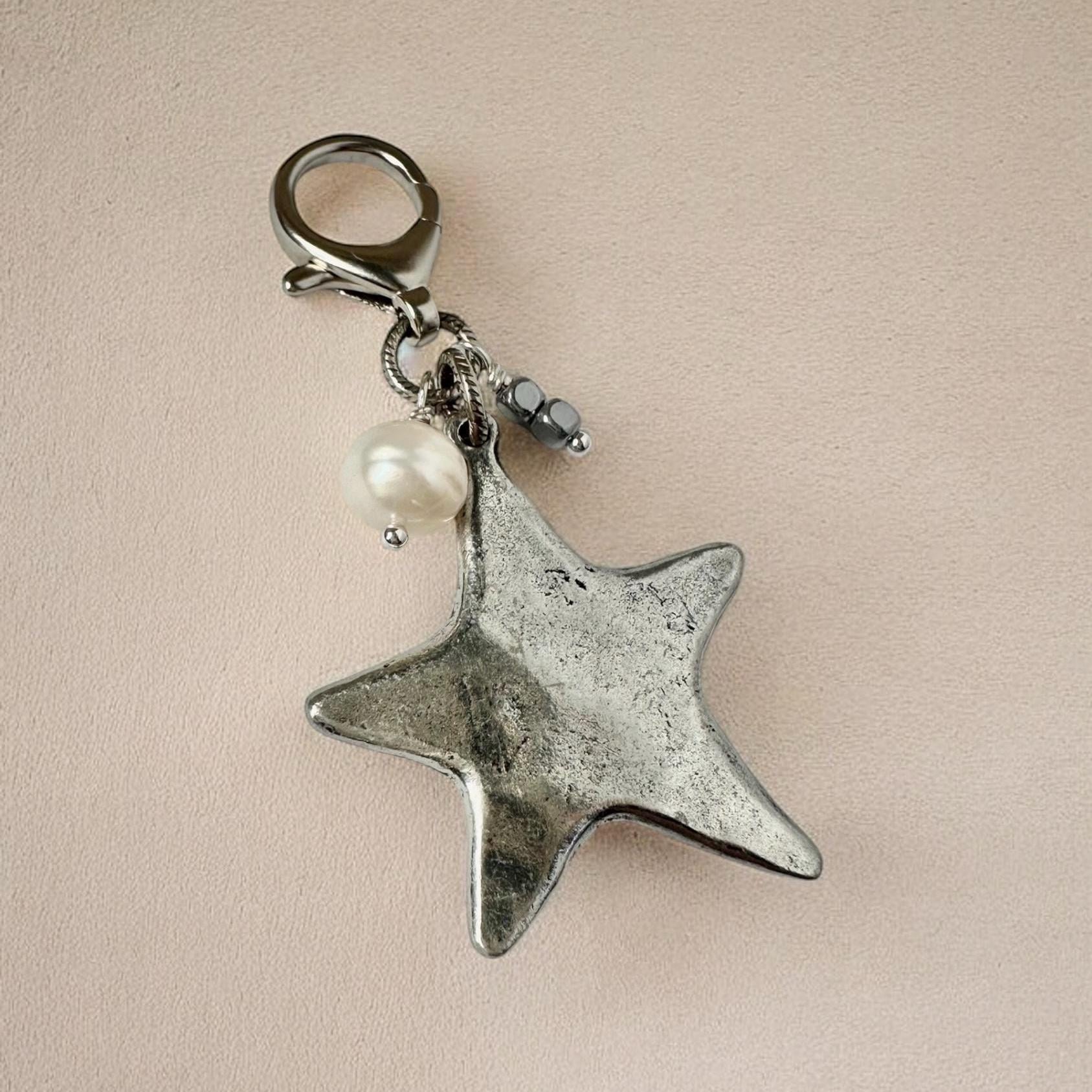 Retro Silver Star Purse Charm Gift Idea For Friends