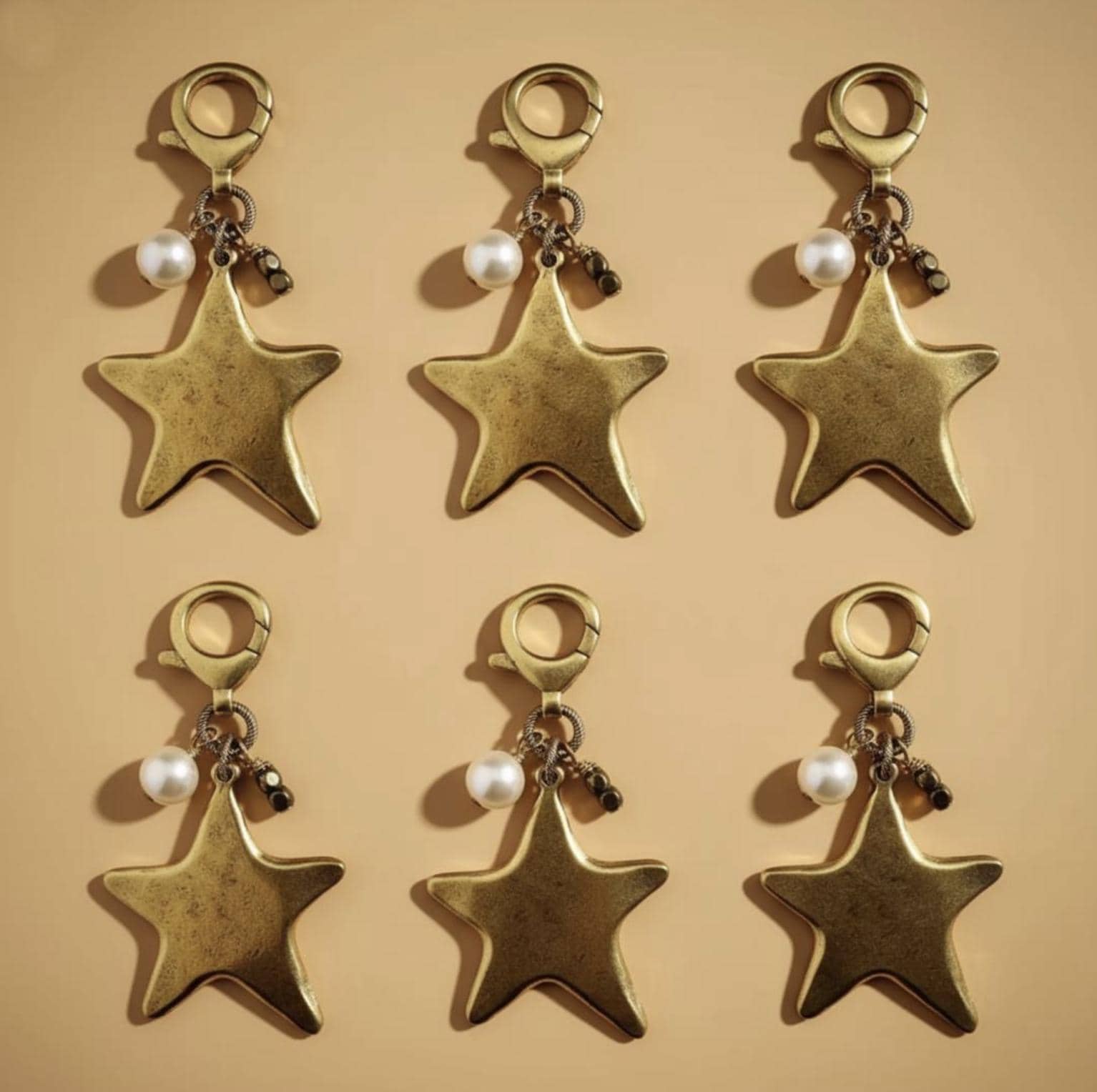 Gold Star Purse Charm Pearl Jewelry Gift