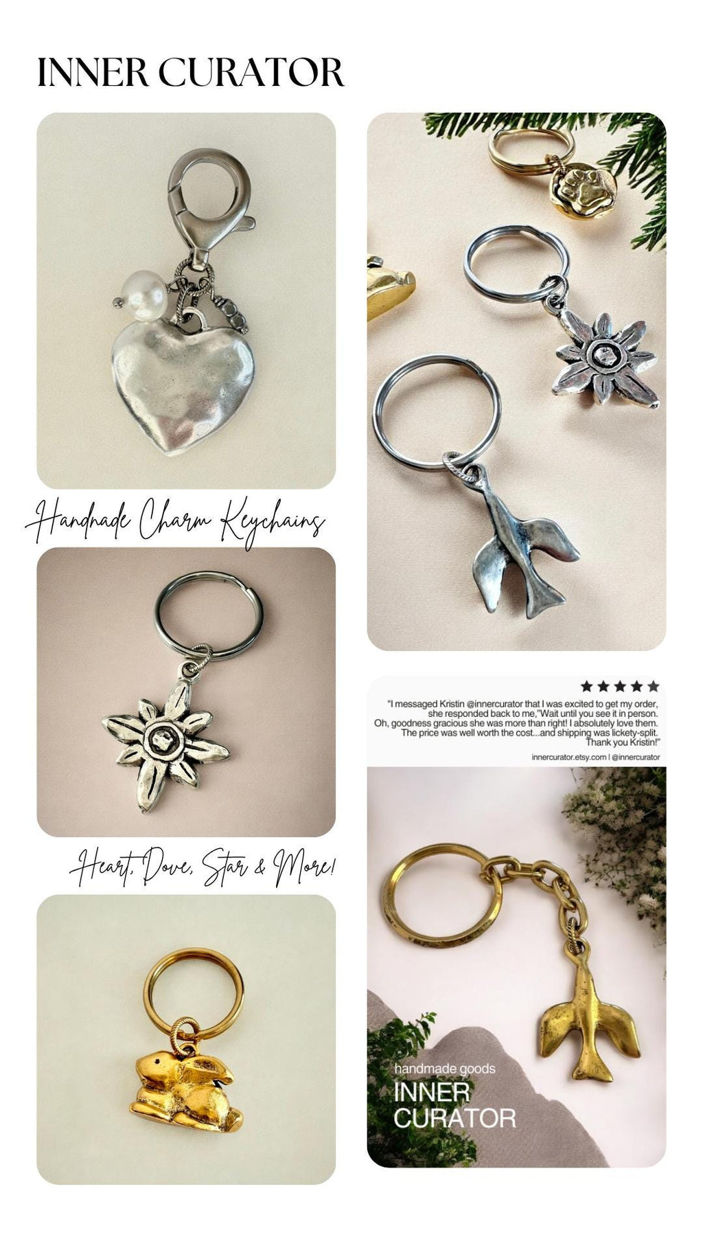 Silver Dove Keychain Purse Charm Genuine Turquoise Jewelry Gift for Her