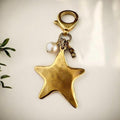 Gold Star Purse Charm Pearl Jewelry Gift