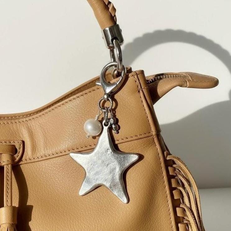 Retro Silver Star Purse Charm Gift Idea For Friends